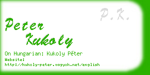 peter kukoly business card